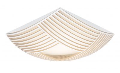 Kuulto 9100 Deckenleuchte von Secto Design in Weiß, moderne Holzlampe für Deckenmontage.